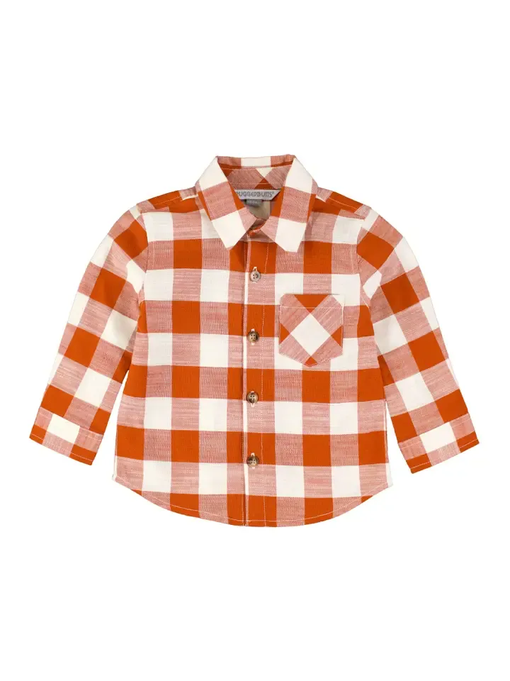 Rust Plaid Button Down
