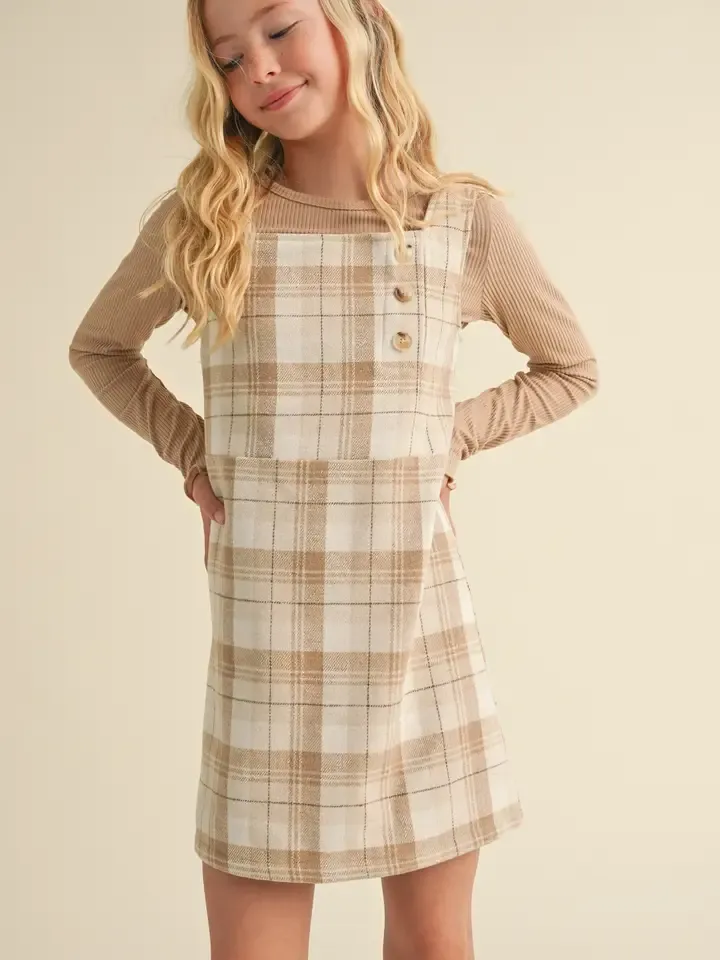 Girls Plaid Sheath Dress
