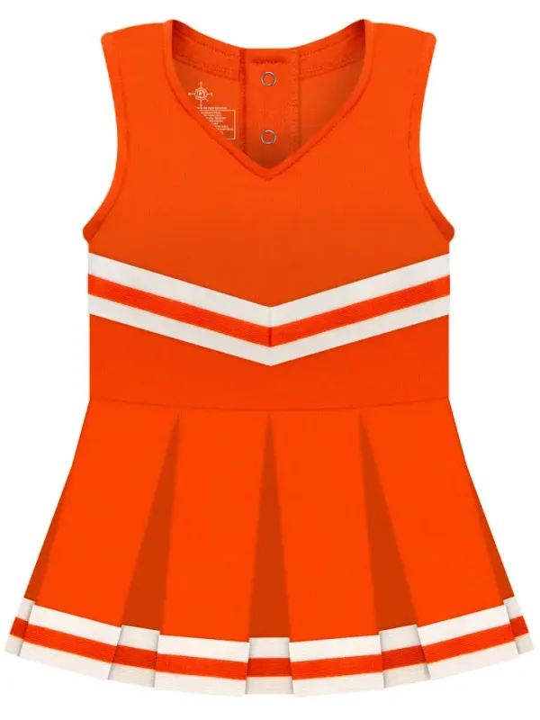 Orange Cheer Dress Onesie