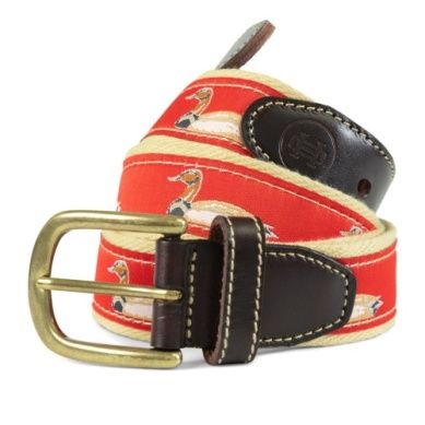 Mallard Ribbon Belt-Burgundy