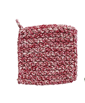 XS5747A-Melange Crochet Pot Holder-Red