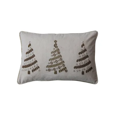 XS5778-Beads/Gold Piping Trees Pillow