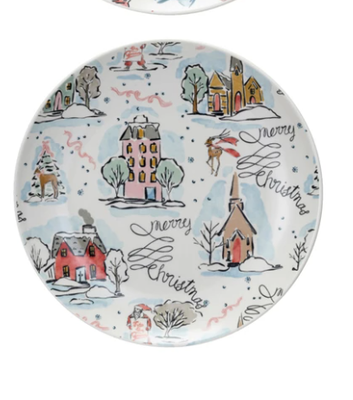 XS6008A-Stoneware Plate-Merry Christmas