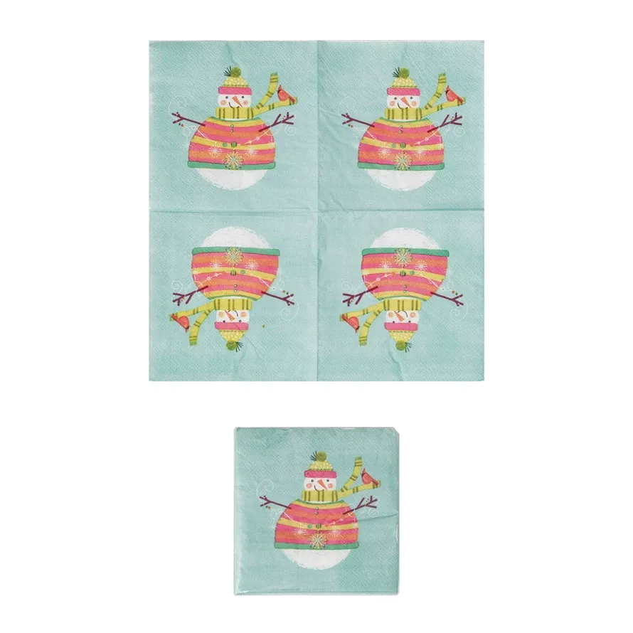 XS5866-Paper Cocktail Napkins-Snowmen