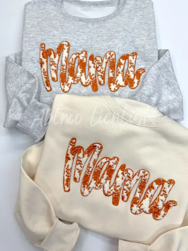 Floral Mama Fall Glitter Chenille Patch