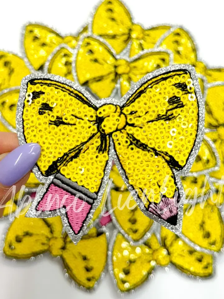 Sequin Pencil Bow Patch