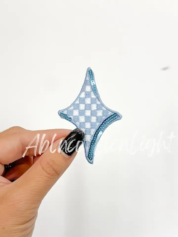 Blue Checkered Diamond Star Patch