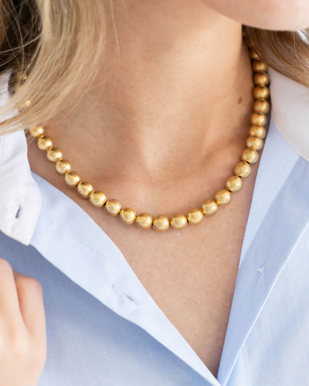 VG Gold Beaded Necklace w Extender