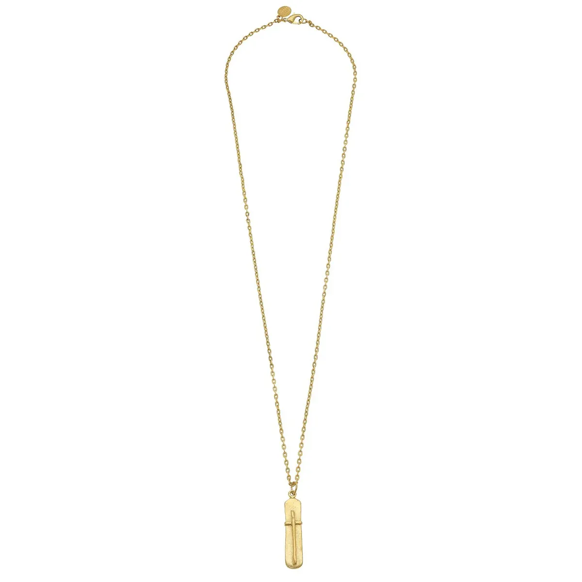 VG Gold Bar w Cross Necklace