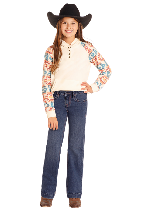 Girls Diamond Belt Loop Trouser