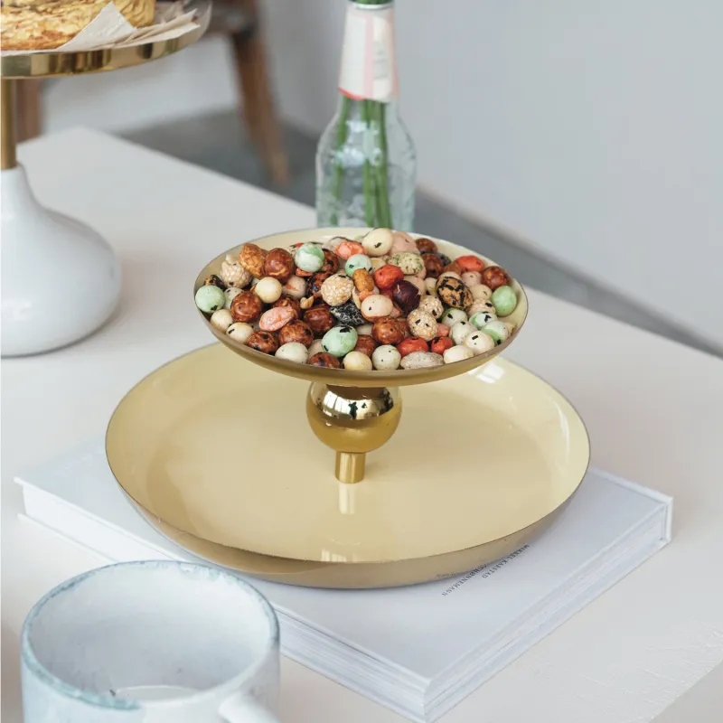 AH3482-Enameled Metal 2-tier Tray