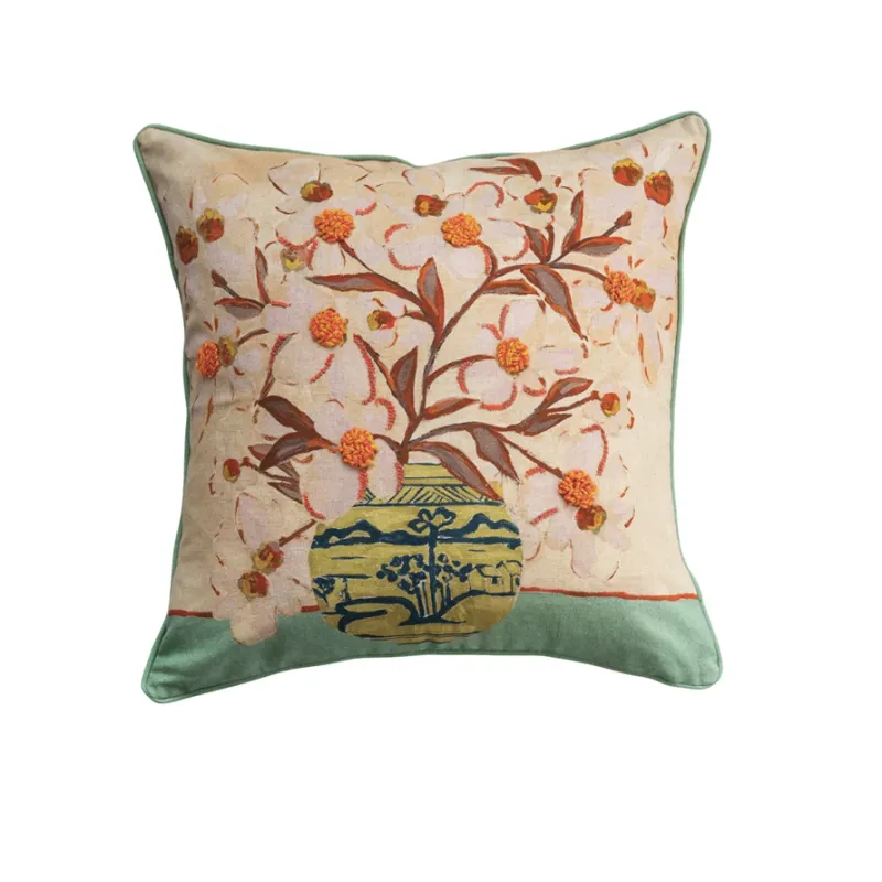 DF9906-Flowers w Piping Pillow