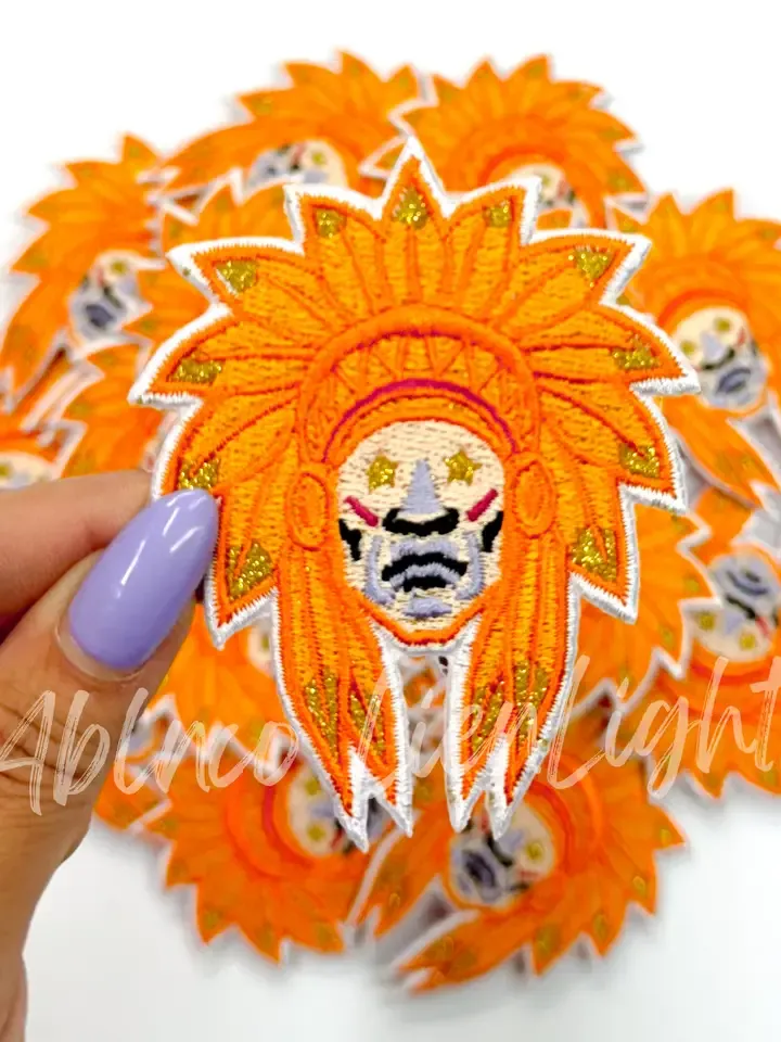 Orange Indian Mascot Patch