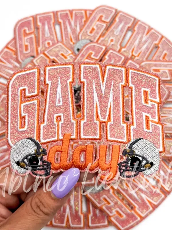 Orange Game Day Football Helmet Patch