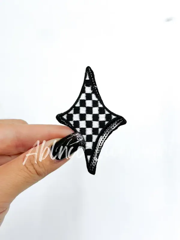 Black Checkered Diamond Star Patch