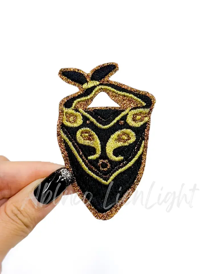 Black Bandana Glitter Patch
