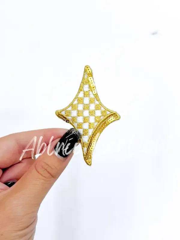 Gold Checkered Diamond Star Patch