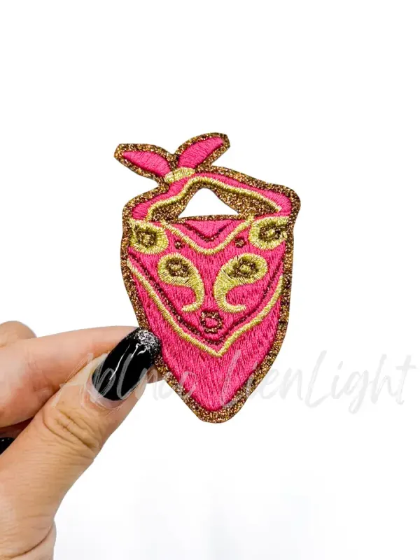 Hot Pink Bandana Glitter Patch