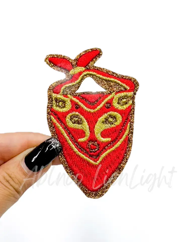 Red Bandana Glitter Patch