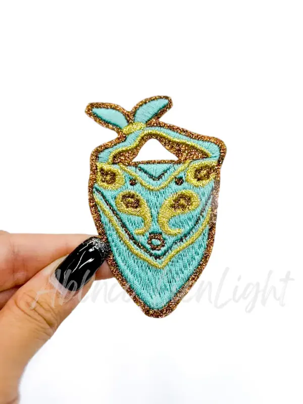 Teal Bandana Glitter Patch