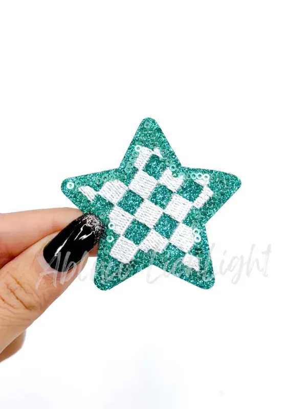 Teal Checkered Star Patch