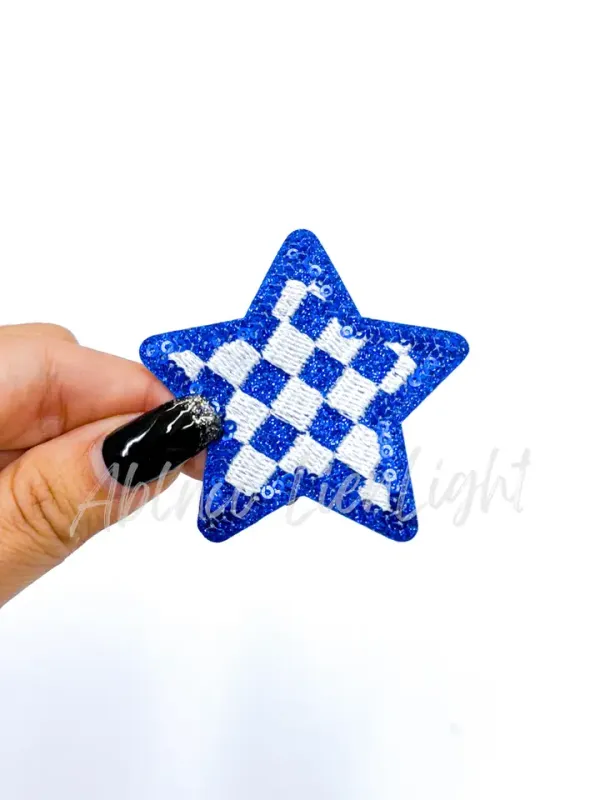 Royal Blue Checkered Star Patch