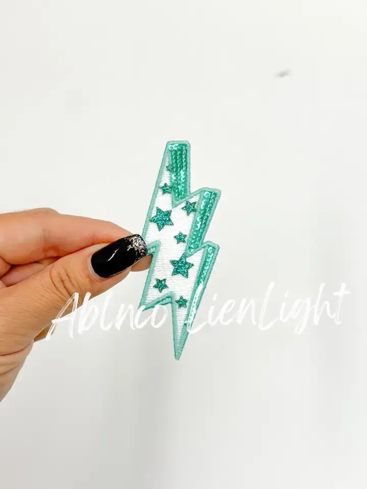 Turquoise Star Lightening Bolt Patch