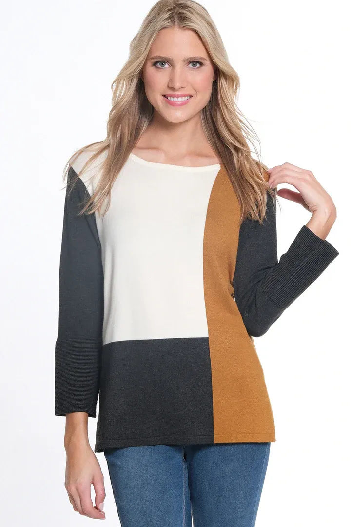 Multi Color Block Sweater Top