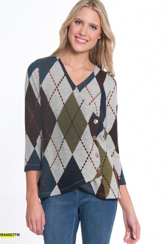 Multi V-Neck Hi-Lo Hem Top