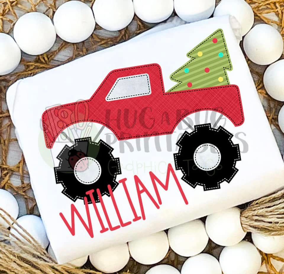 BS Boy Monster Truck Christmas/Name Design