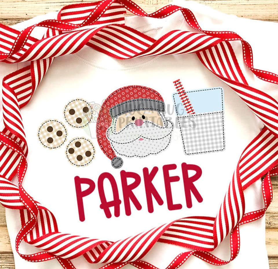 BS Boy Cookies w/Santa/Name Design