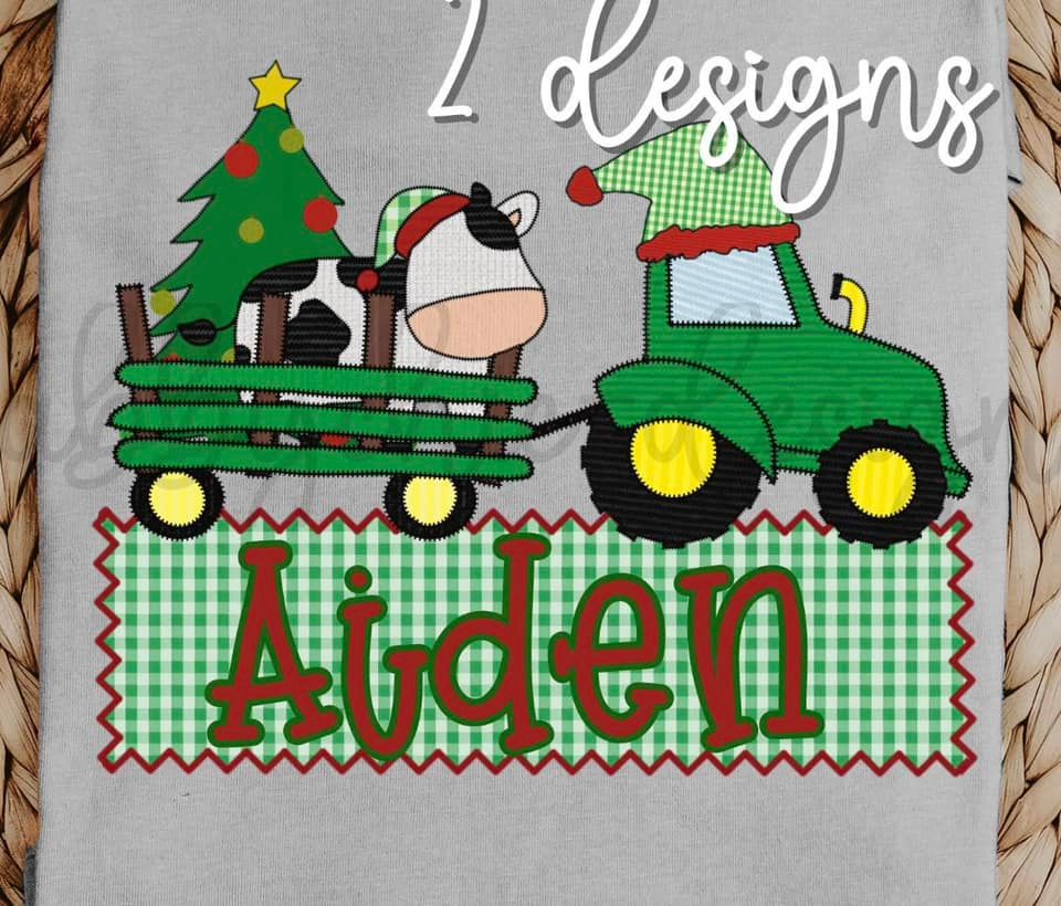 BS Boy Cow/Tractor/Name Design