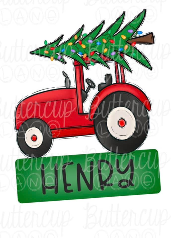 BS Boy Tractor Christmas/Name Design