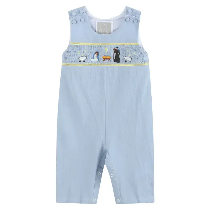 Nativity Smocked Overalls