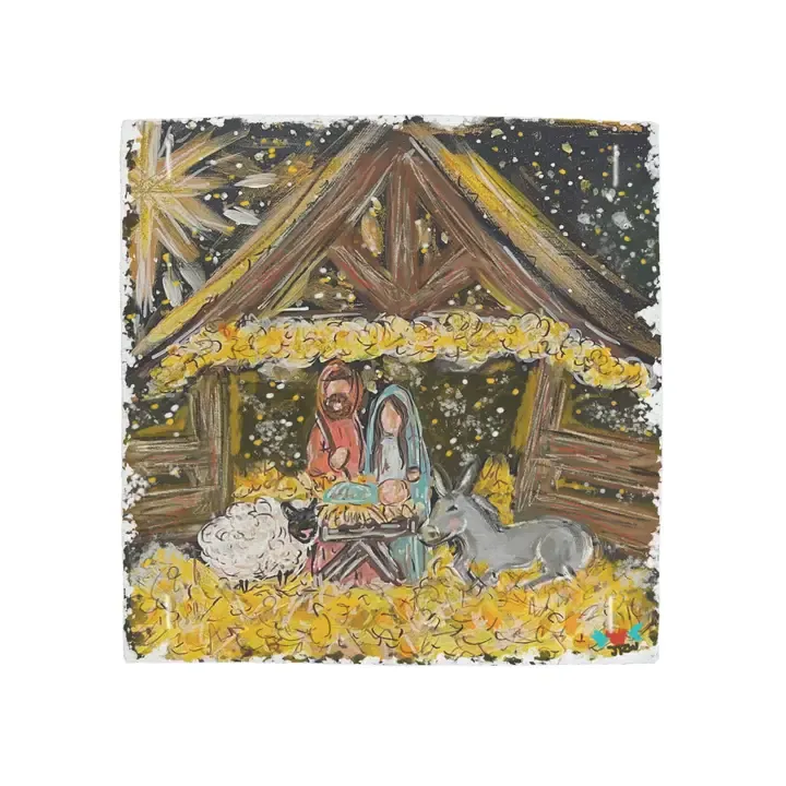 Jennie&#39;s Black &amp; Gold Sq Nativity Swap