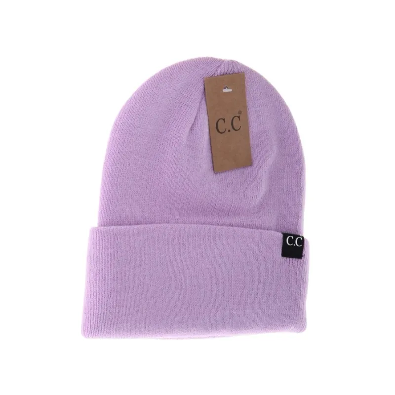 Unisex Weide Cuff C.C. Beanie-Lavender