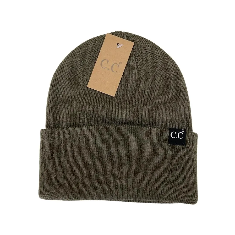 Unisex Weide Cuff C.C. Beanie-New Olive