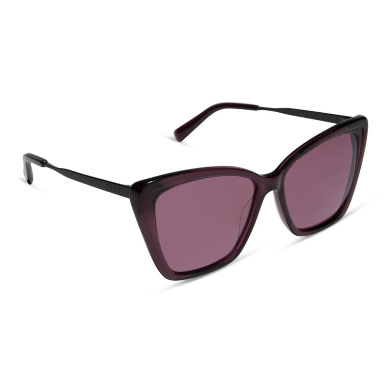 Becky II Black Aubergine Temple Tips + Aubergine with Silver Flash Polarized