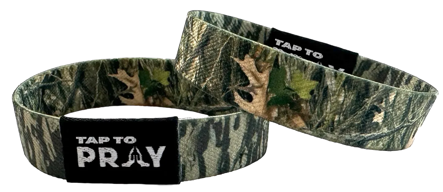 VG Tap to Pray Wristbands-Forest Camo &amp; Tree Bark