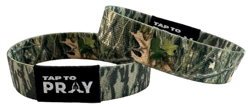 VG Tap to Pray Wristbands-Forest Camo &amp; Tree Bark