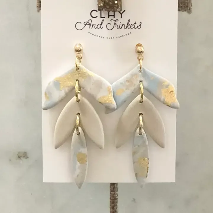 Feather Dangle Earrings/Santa Barbara Collection