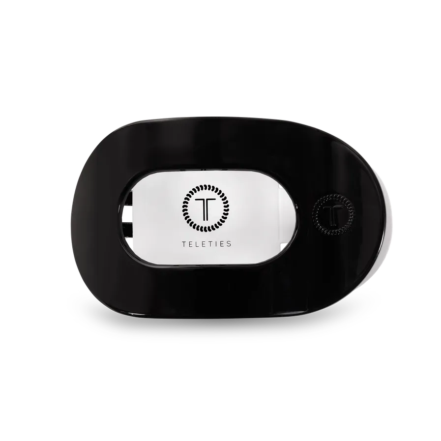 Med Round Flat Hair Clip, Color: Jet Black