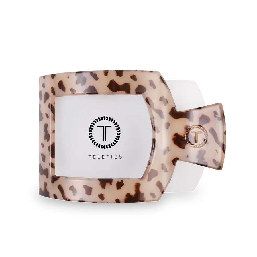 Large Square Flat Hair Clip, Color: Blonde Tortoise