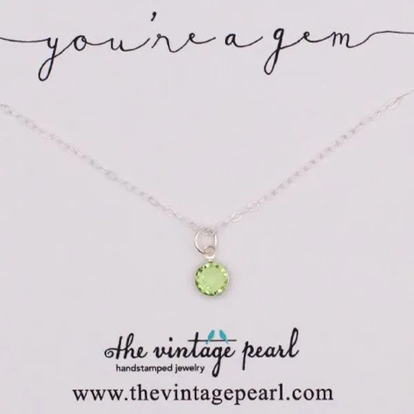 You&#39;re a Gem Necklace-Silver-Peridot