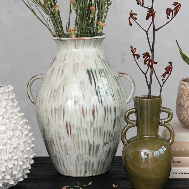 Hand-Painted Stoneware Vase