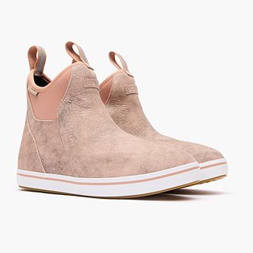 BC Leather Ankle Deck Boot-Pink Cream