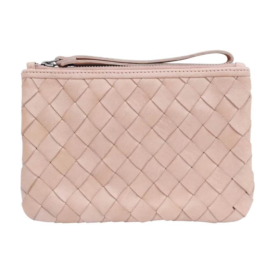 Amal Leather Wristlet-Rosa