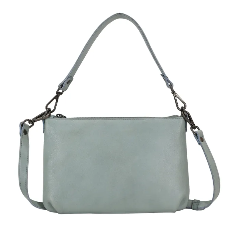 Stevie Leather Crossbody-Sky Blue