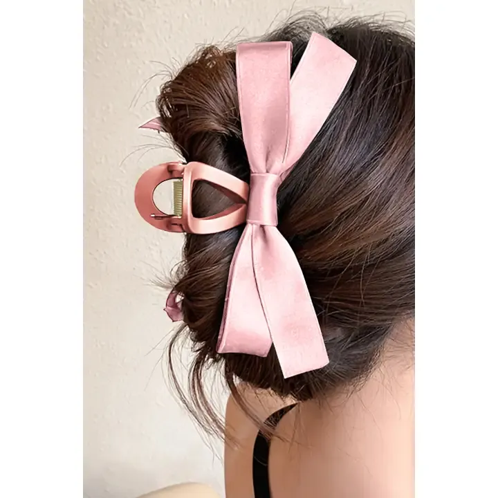 Large Bow Hair Clip-Pink