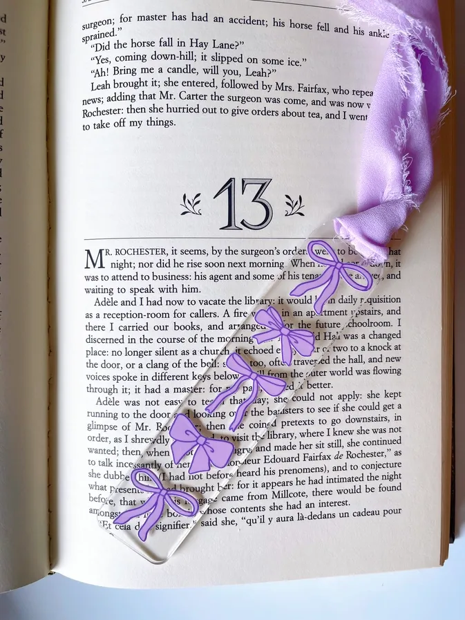 CS Acrylic Bookmarks-Purple Bows